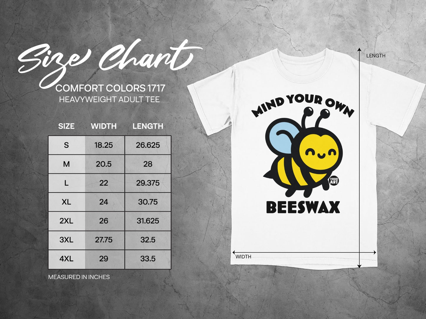 Mind Your Own Beeswax Comfort Colors 1717 Heavyweight Tee