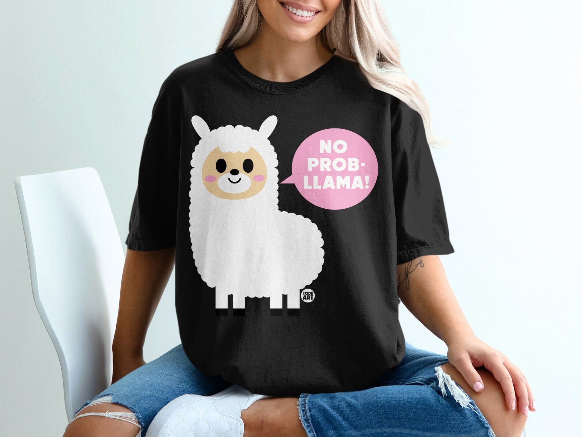 No Prob-llama Alpaca Cute Graphic T-Shirt