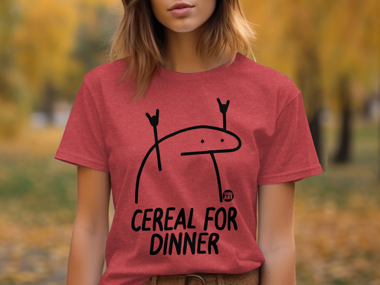 Cereal For Dinner Graphic T-Shirt Funny Casual Top