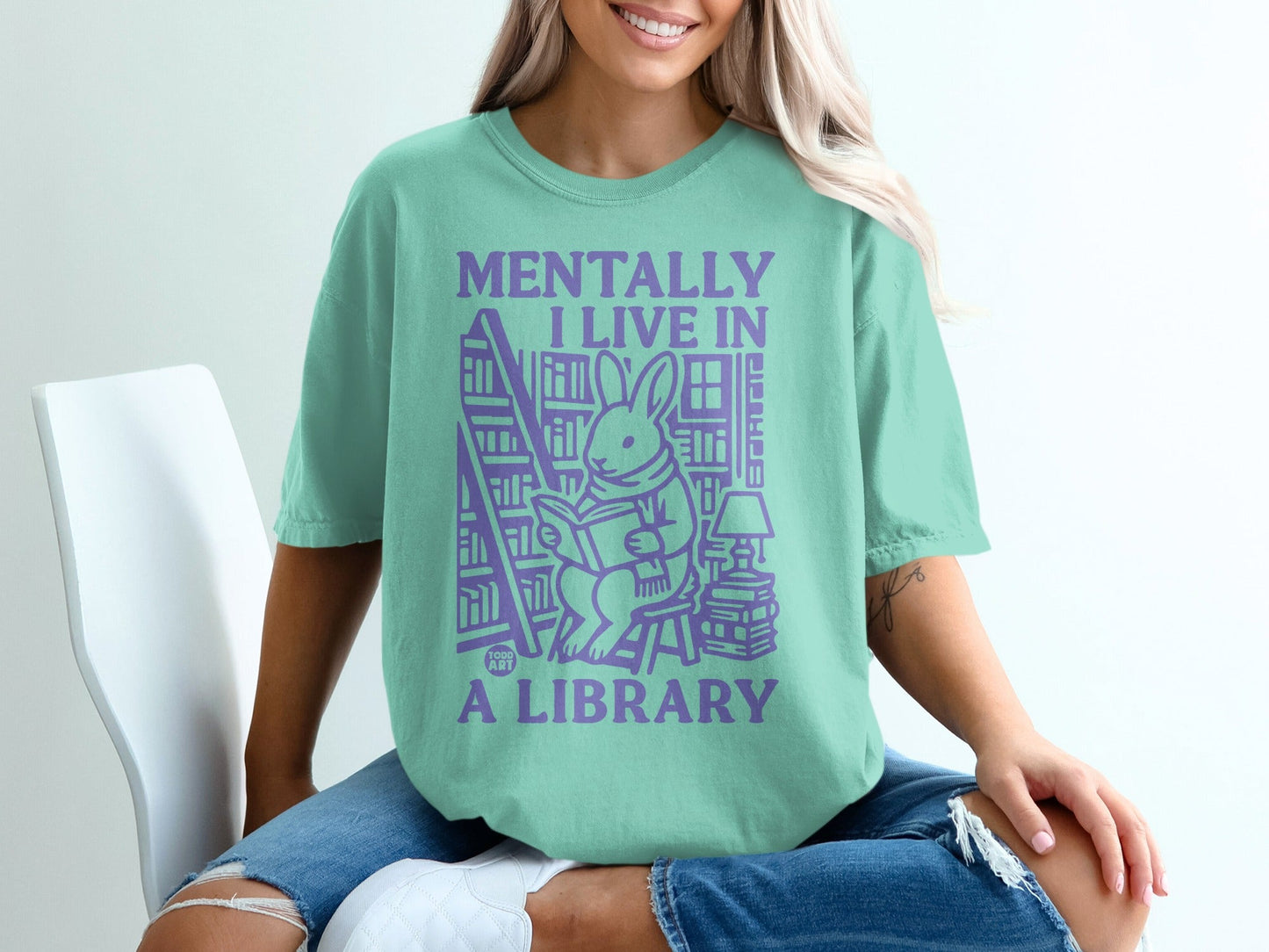 Mentally I Live In A Library Graphic Tee Oversized Shirt