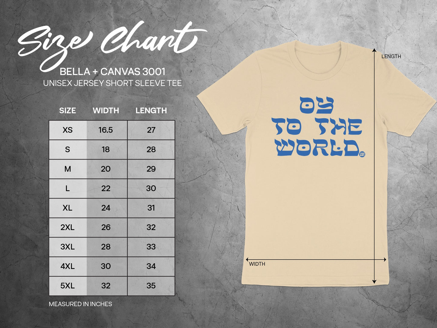 OY TO THE WORLD Bella + Canvas 3001 short sleeve tee