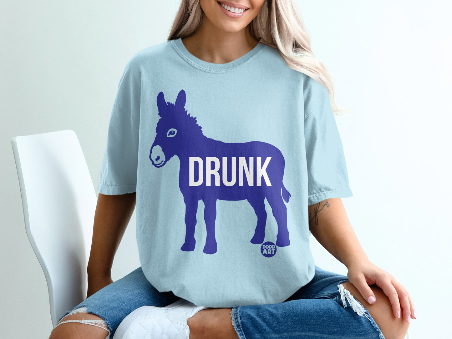 Funny Donkey Drunk Graphic Tee Todd Art Shirt