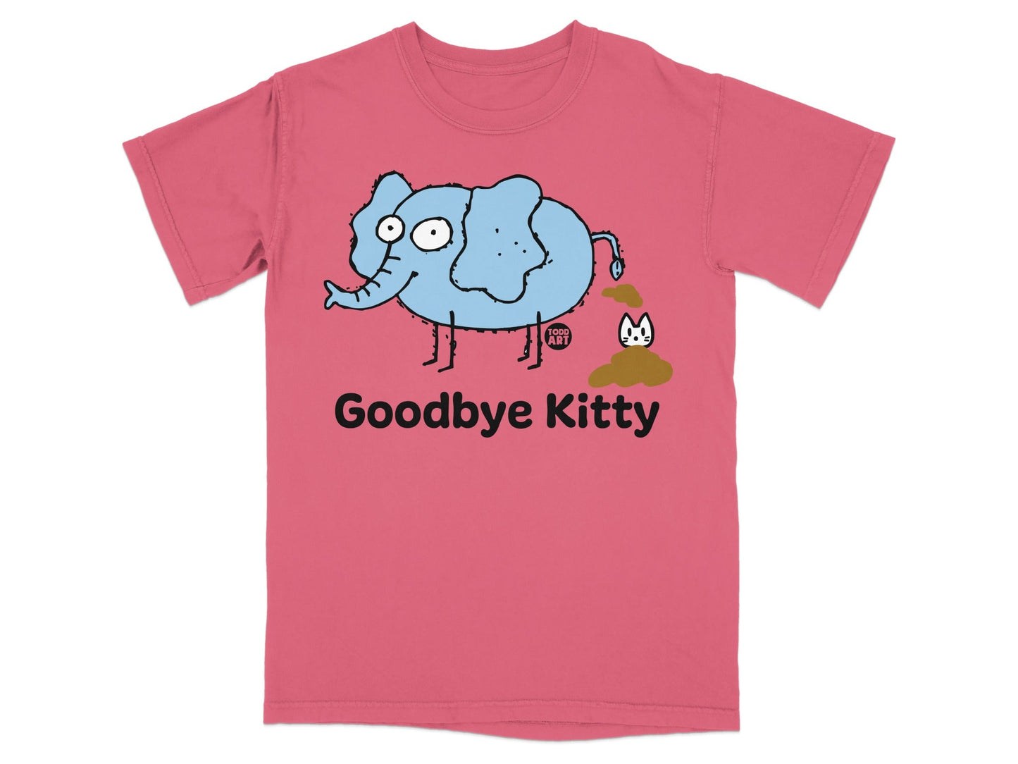 Funny Goodbye Kitty Elephant Graphic T-Shirt
