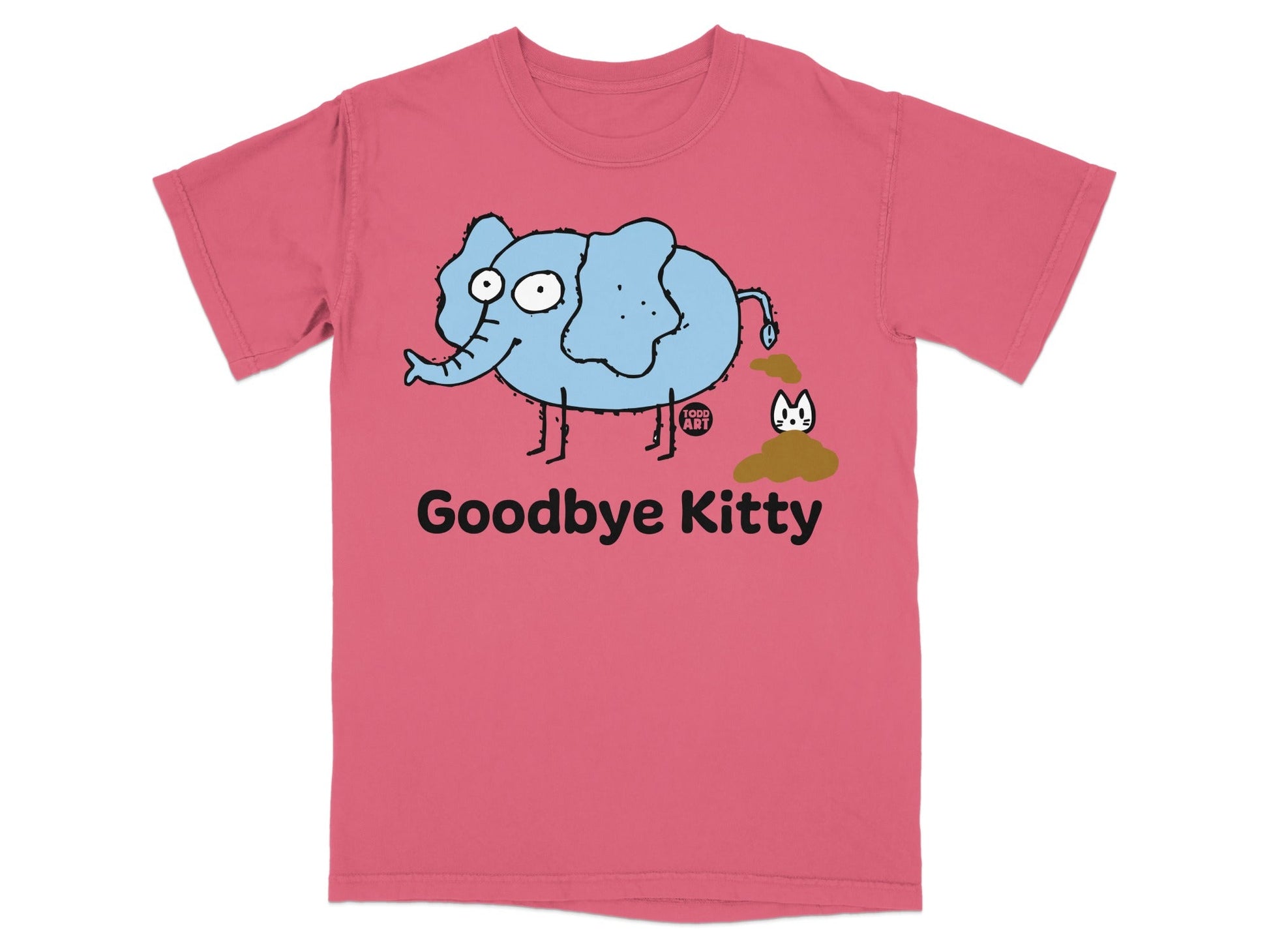 Funny Goodbye Kitty Elephant Graphic T-Shirt