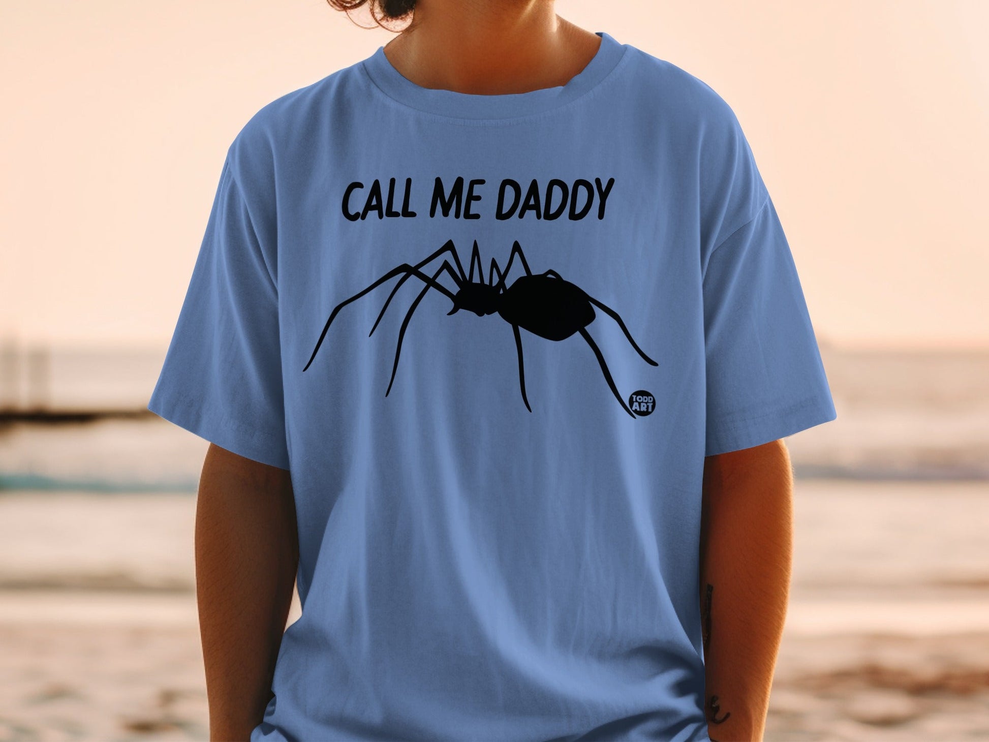 Call Me Daddy Spider Themed Graphic Shirt