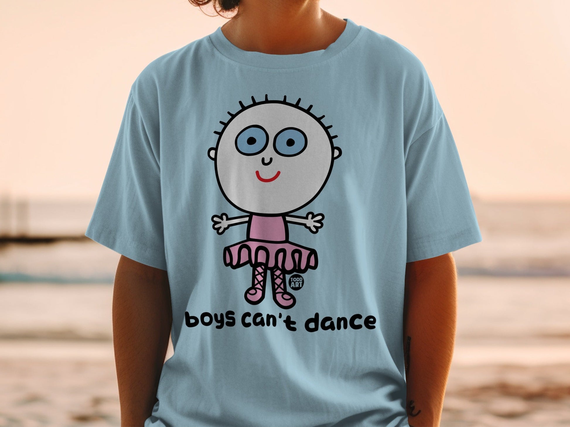 Boys Can't Dance Cartoon Character T-shirt