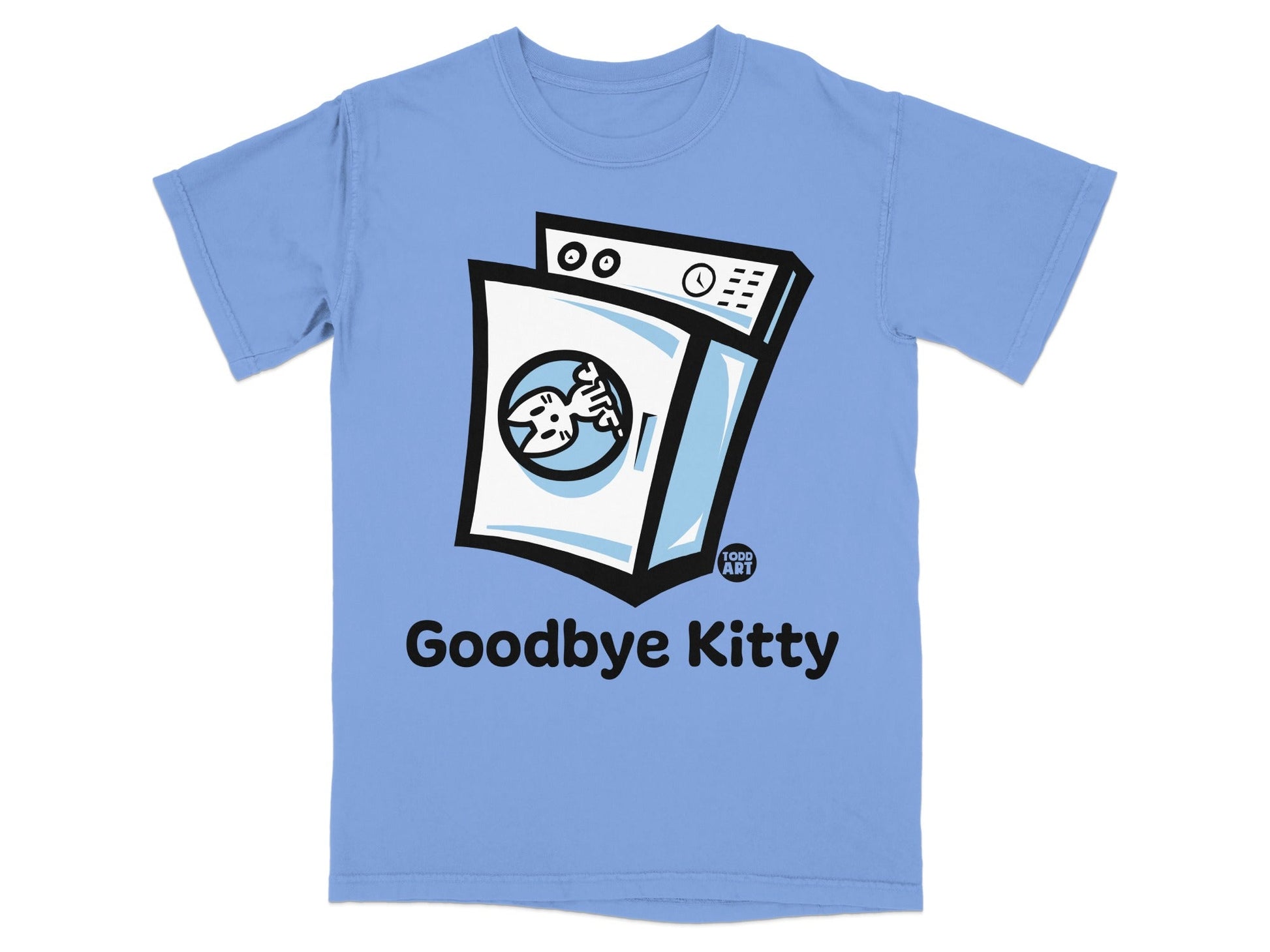 Goodbye Kitty with Washing Machine Graphic T-Shirt