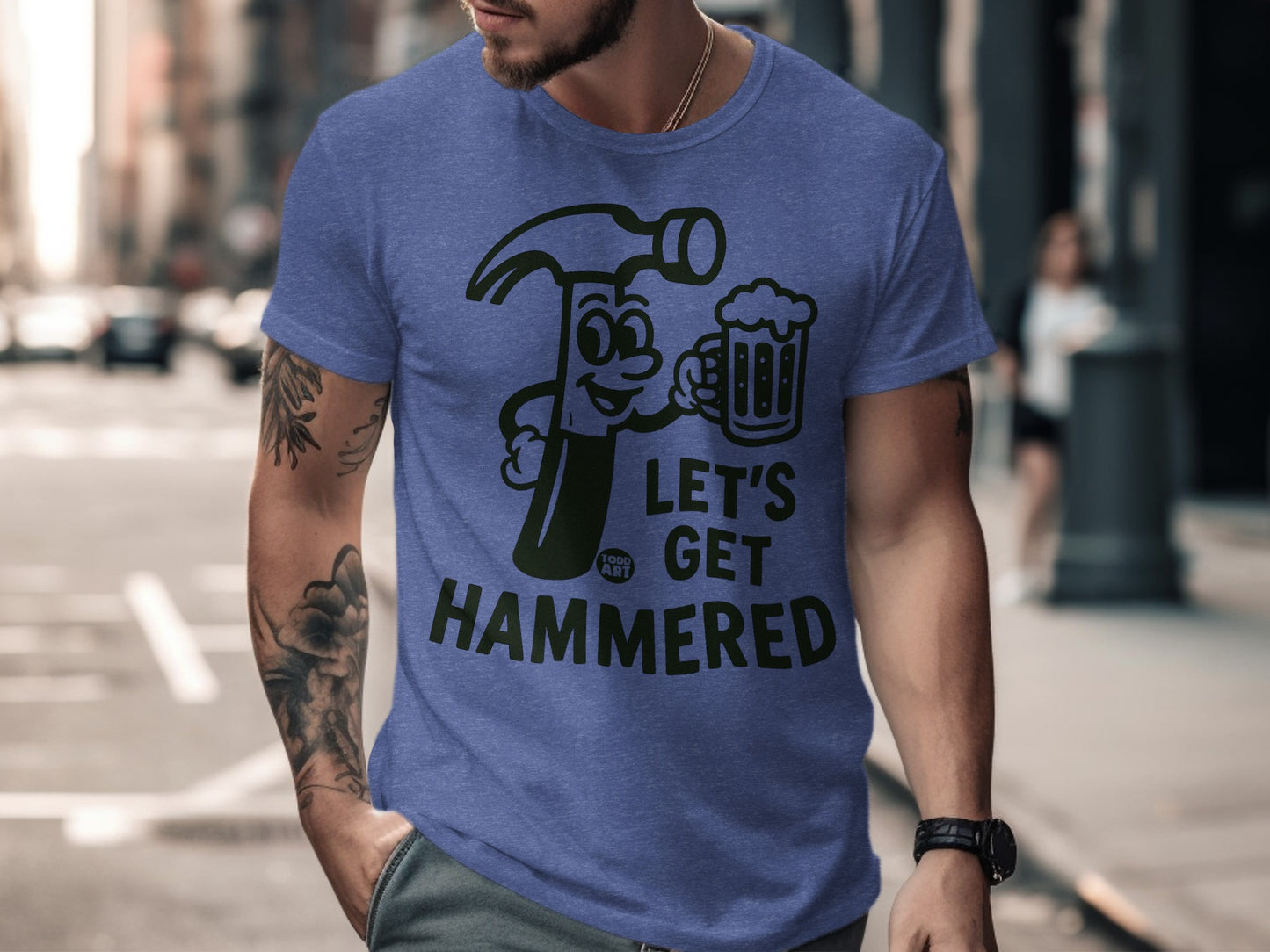 Let's Get Hammered Funny Graphic T-Shirt for Men