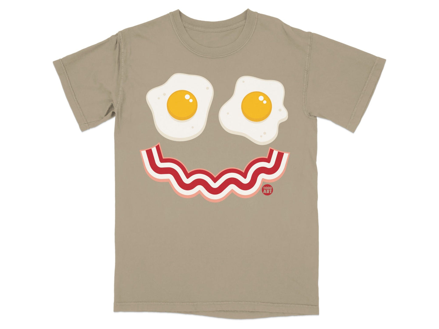 Funny Smiling Bacon and Eggs T-Shirt for Breakfast Lovers