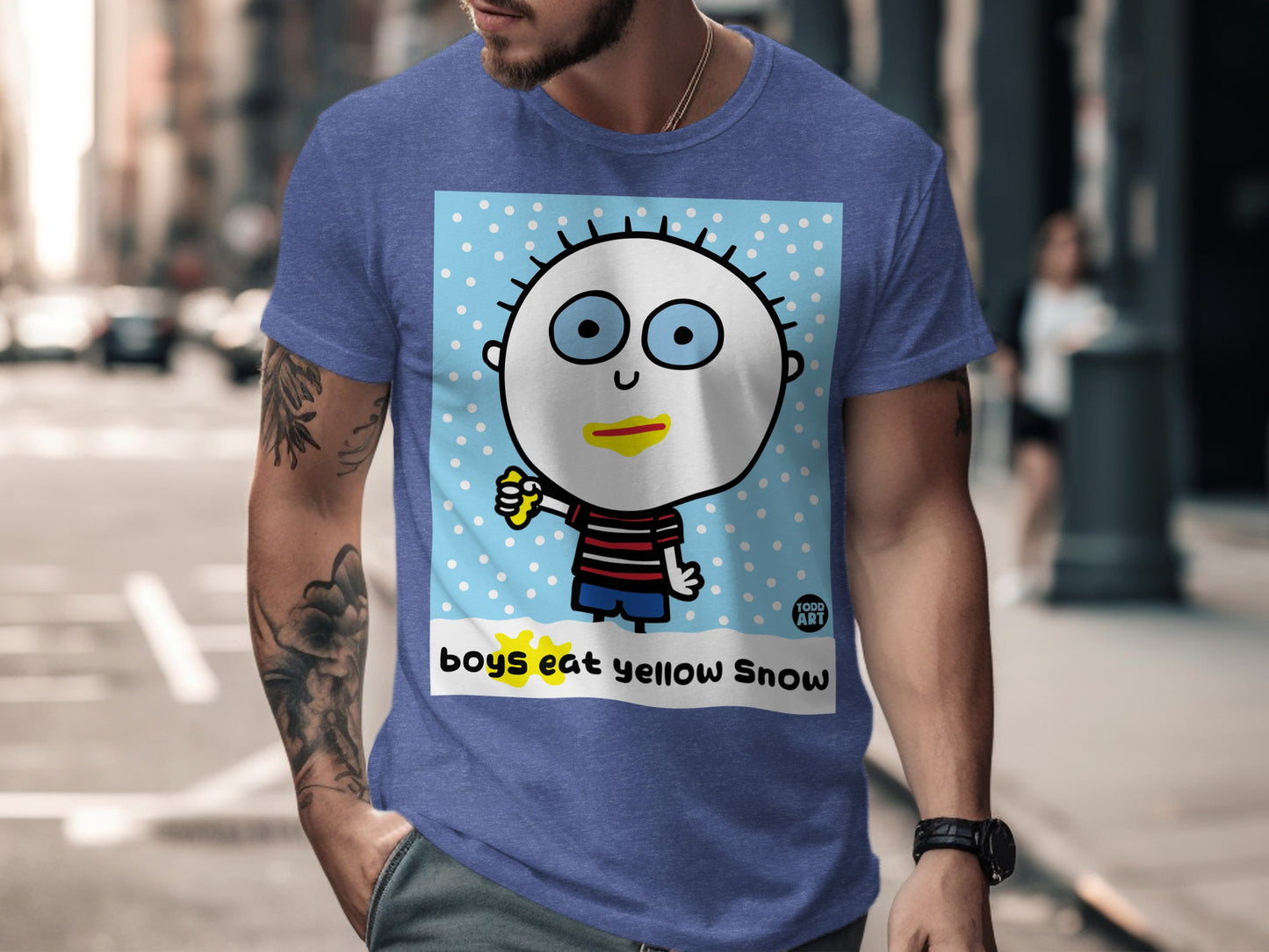 Boys Eat Yellow Snow Funny Graphic T-Shirt for Men