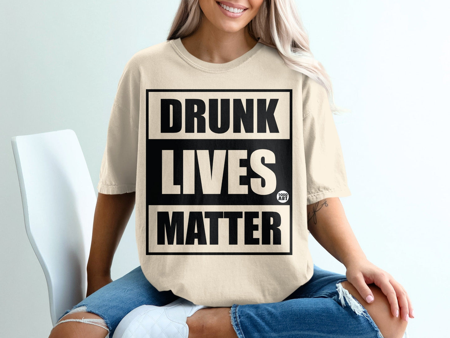Drunk Lives Matter Graphic Tee Casual Wear