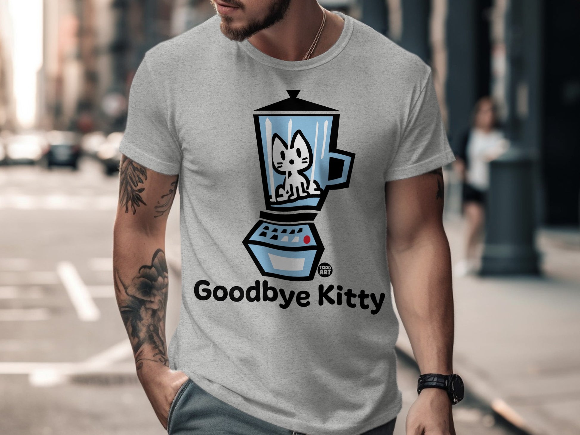 Goodbye Kitty Cute Pet Themed Graphic Tee
