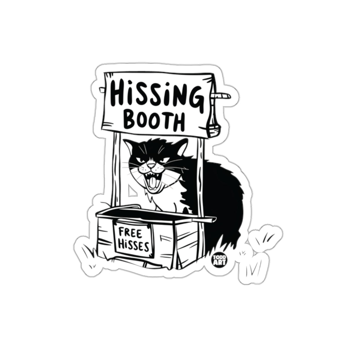 Hissing Booth Free Hisses Funny Cat Sticker