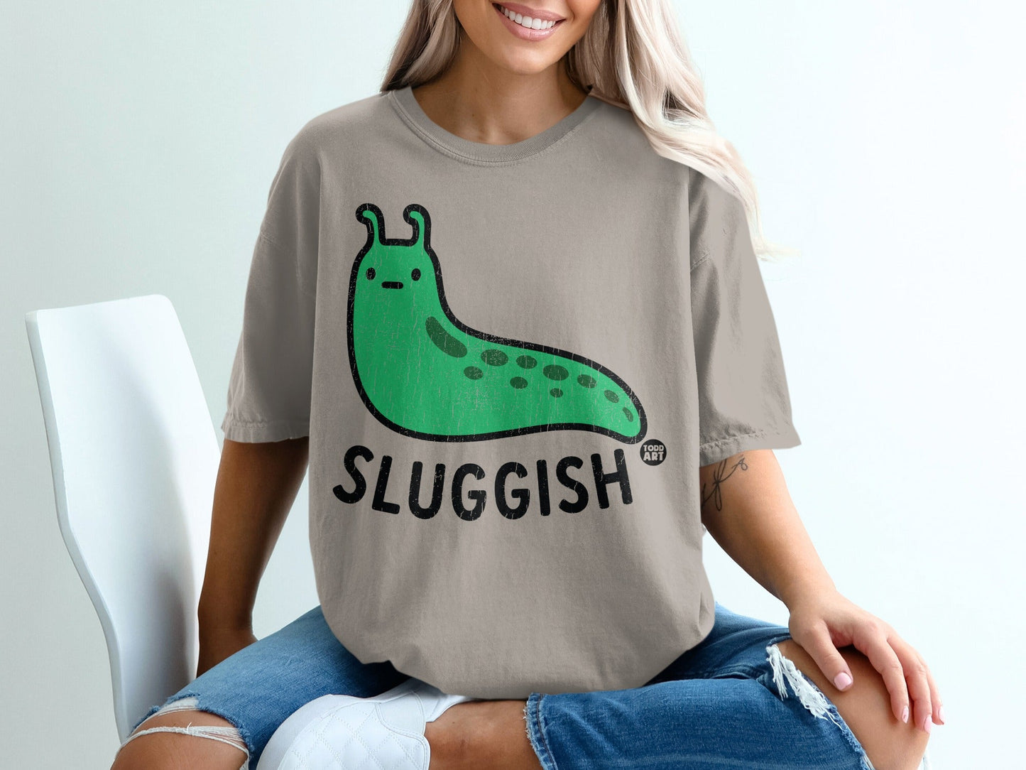 Slug Graphic Design Sluggish Tee Shirt for Casual Wear