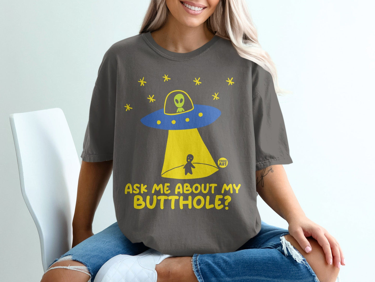 Ask Me About My Butthole Alien T-Shirt
