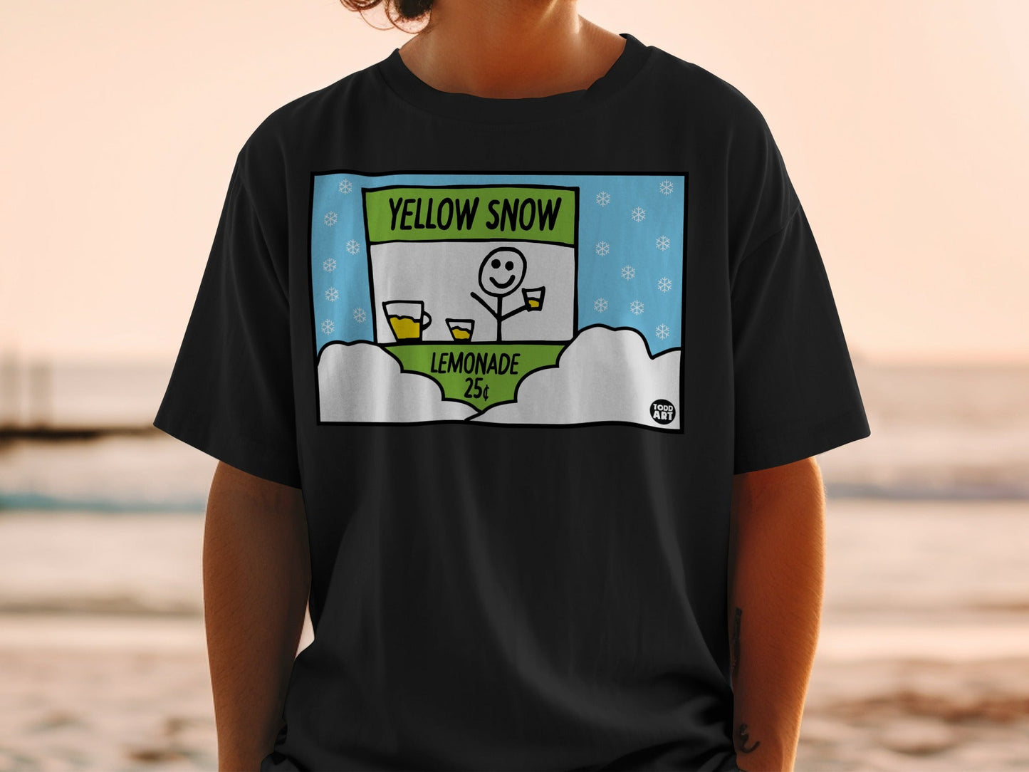 Humorous Yellow Snow Lemonade 25¢ Graphic T-shirt