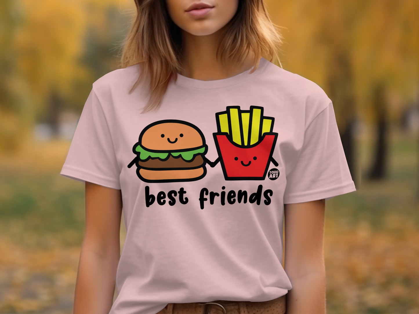 Best Friends Burger and Fries Cute Graphic Tee