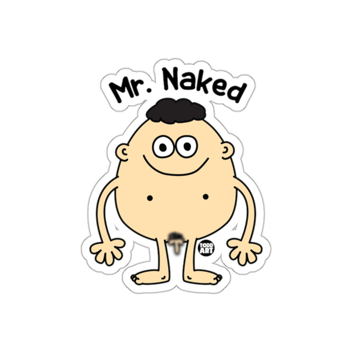 Mr. Naked Cartoon Character Sticker Funny Gift Decor