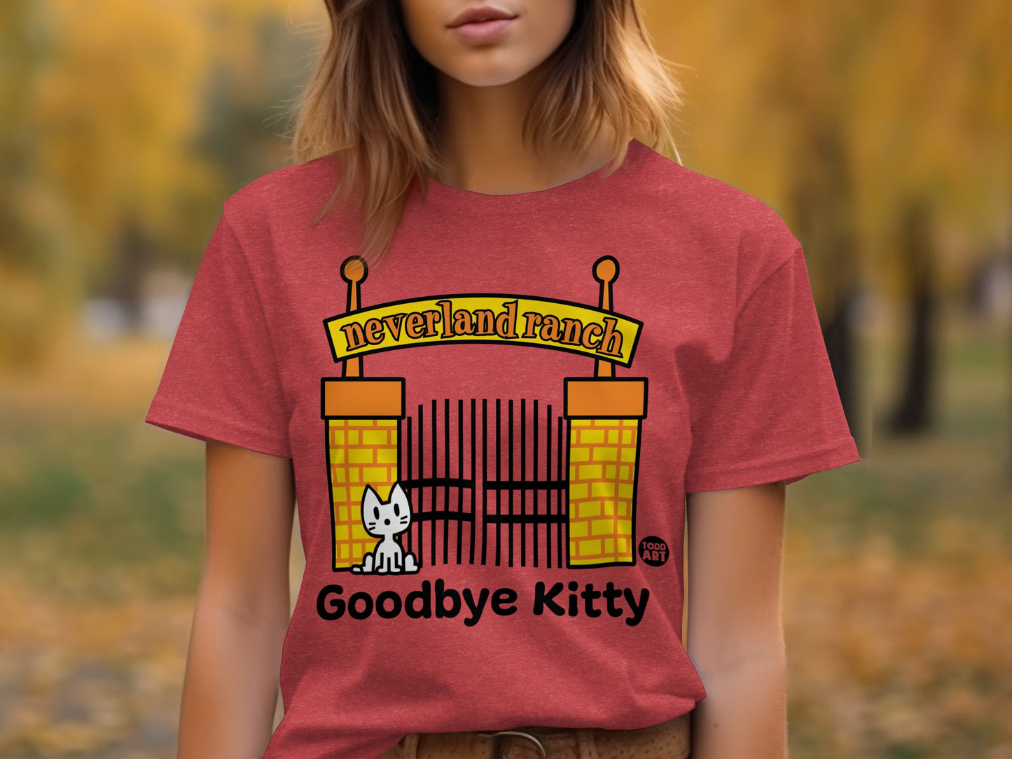 Neverland Ranch Goodbye Kitty graphic tee product