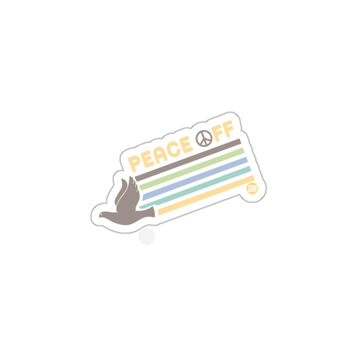 Peace Off Rainbow Dove Sticker