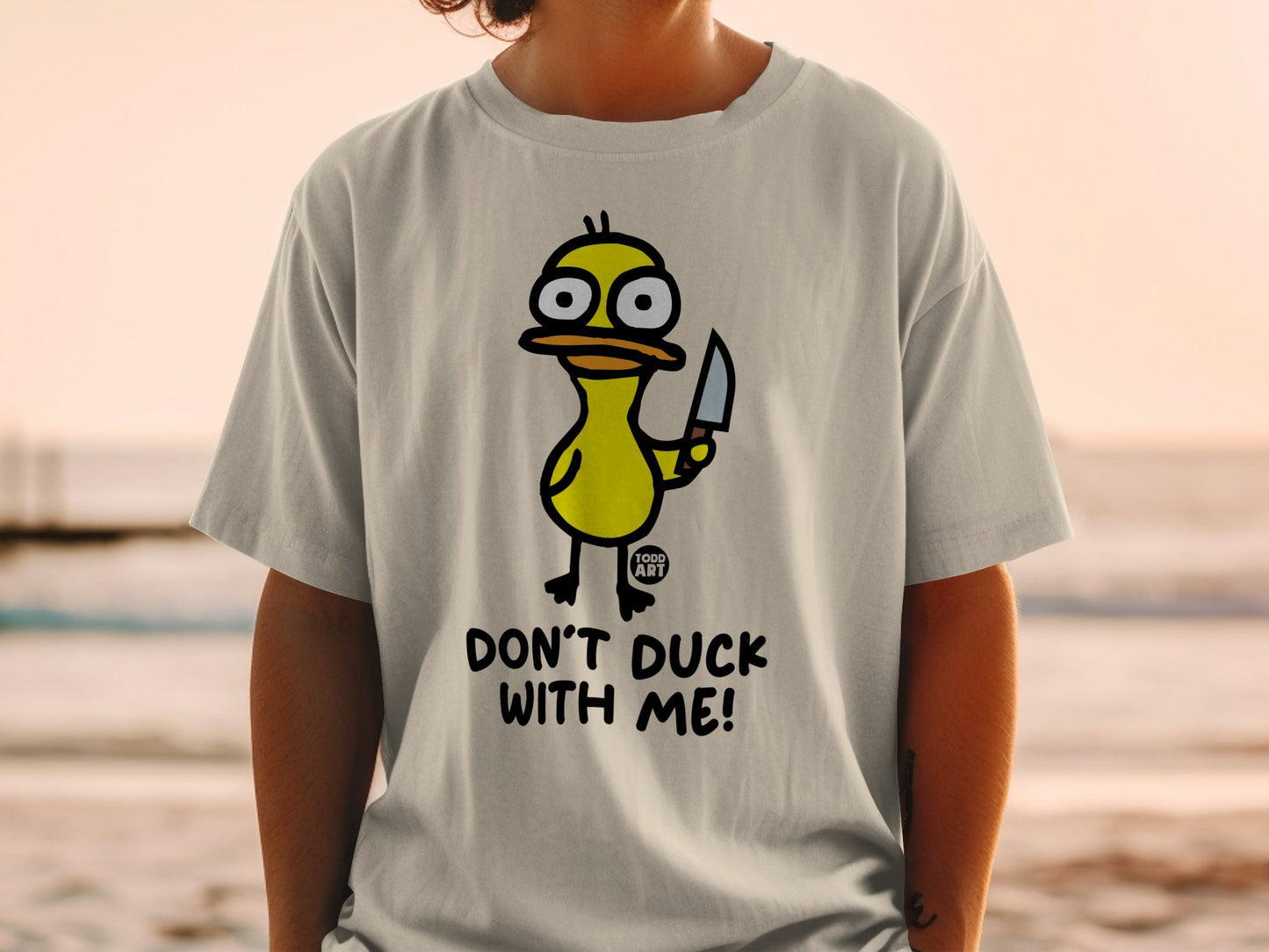 Don't Duck With Me Cartoon Duck Graphic T-Shirt