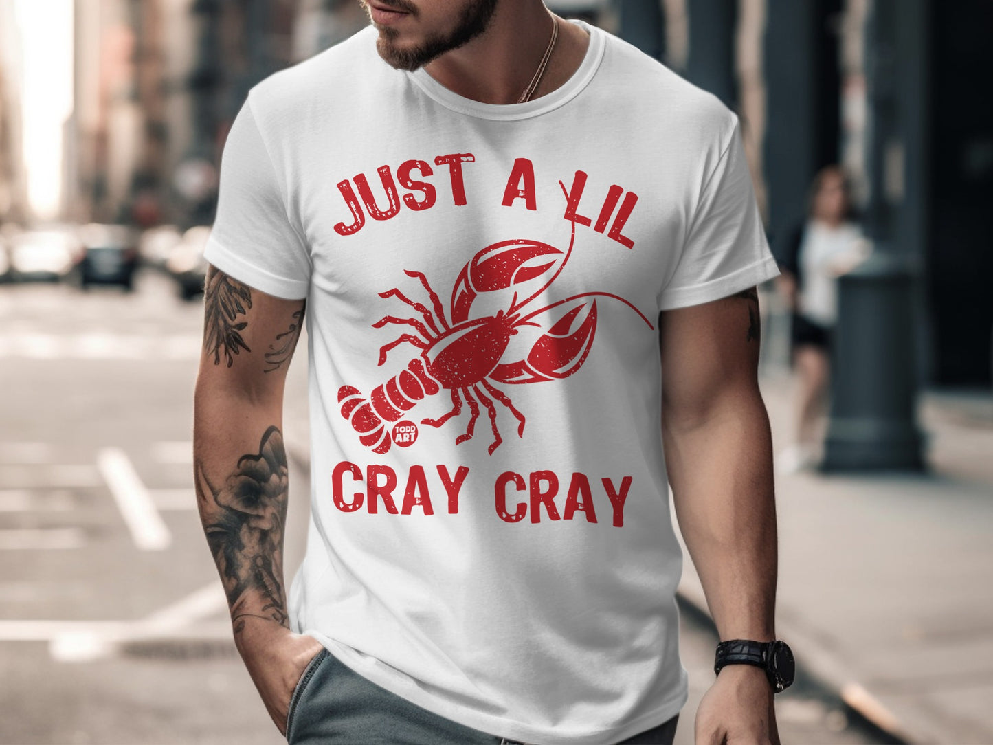 Just A Lil Cray Cray Lobster Graphic Tee Shirt