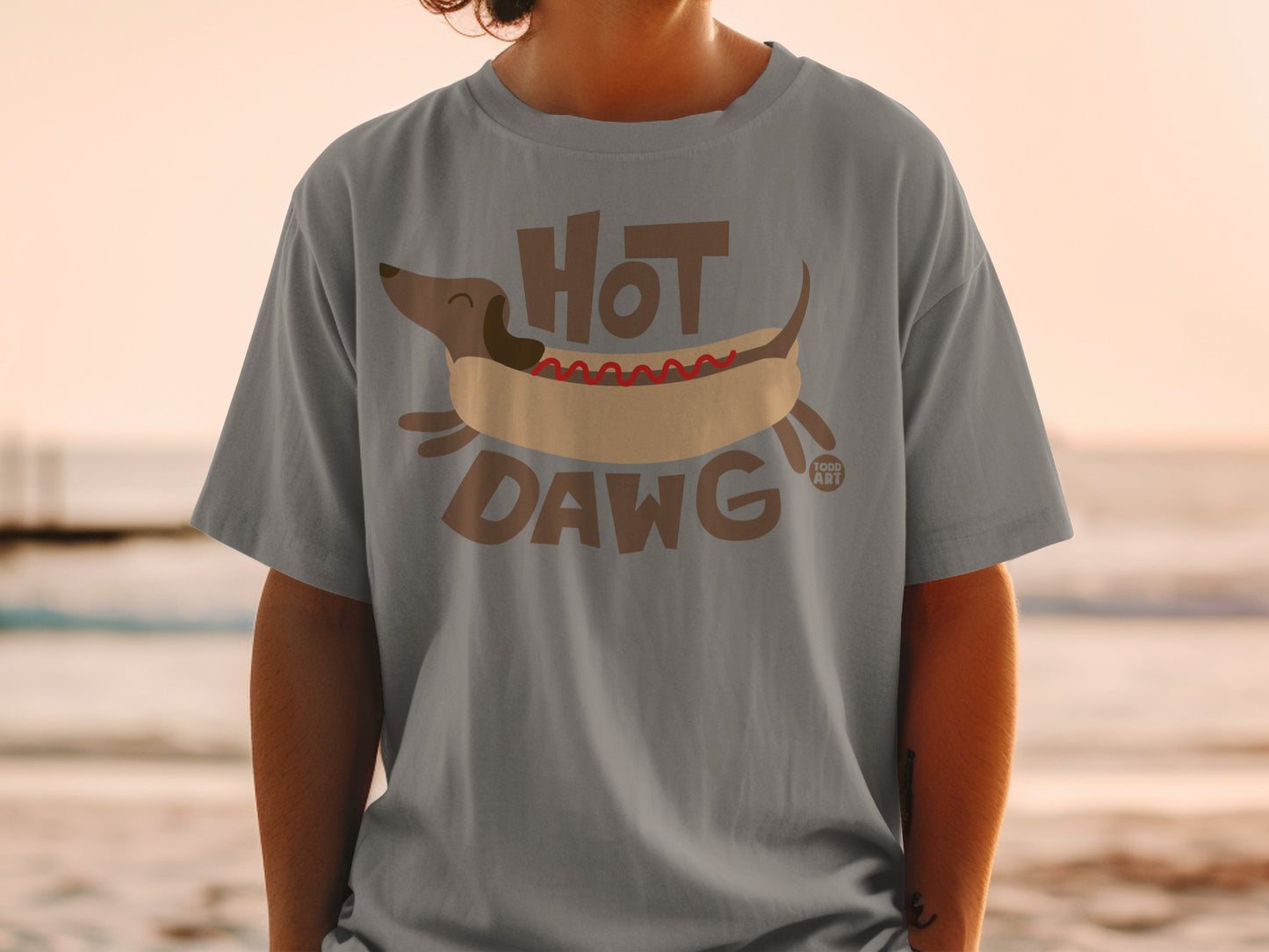 Hot Dawg Todd Art Graphic Tee Shirt