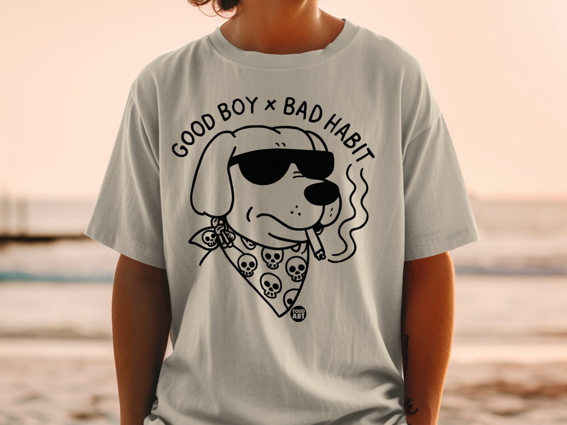Good Boy x Bad Habit Dog Smoking Tee Shirt