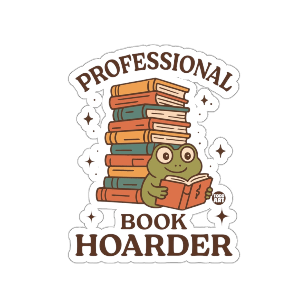 Professional Book Hoarder Sticker Design