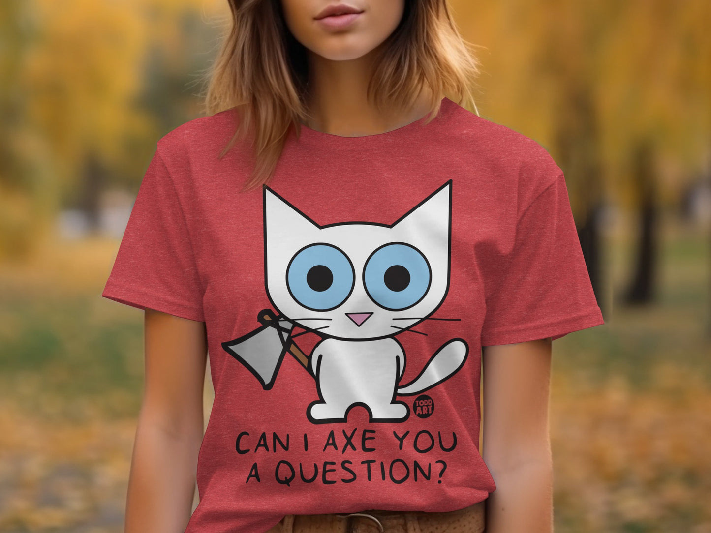 Can I Axe You A Question Cat Design T-Shirt