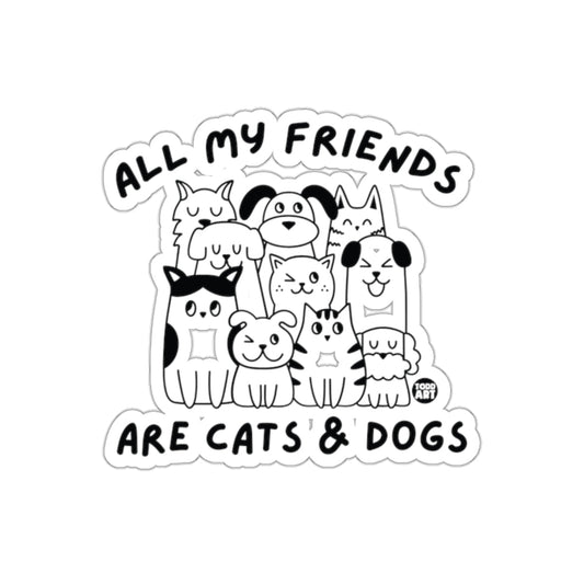 All My Friends Are Cats And Dogs Doodles Artwork sticker
