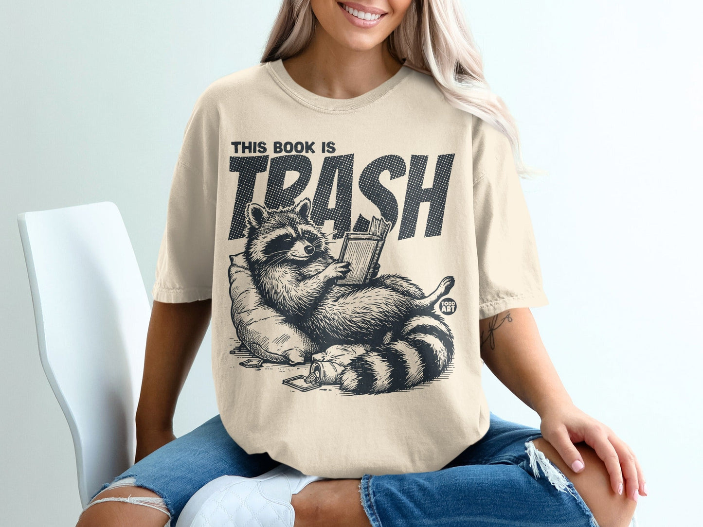 This Book Is Trash Raccoon Reading Themed Shirt