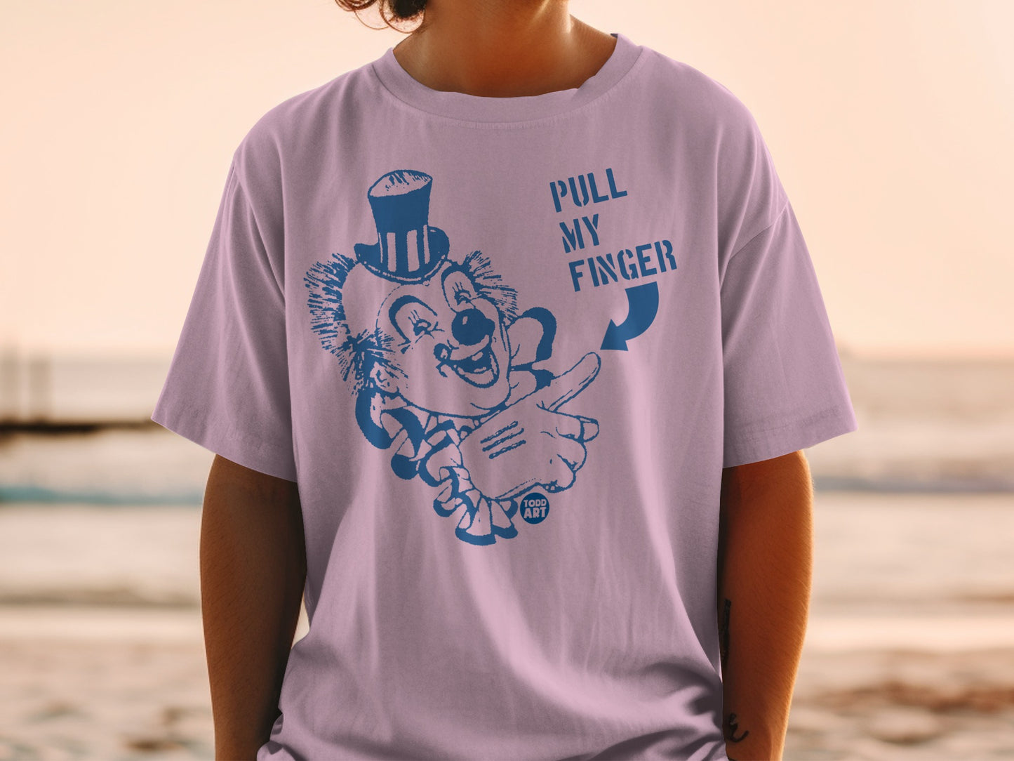 Clown Pull My Finger Humor Lavender Tee product type