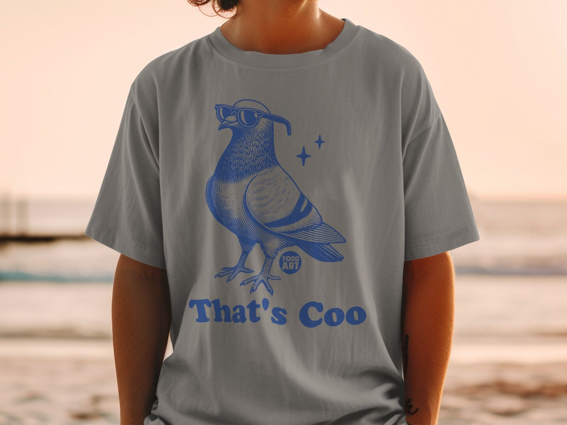 Fun 'That's Coo' Pigeon Design Graphic Tee Shirt