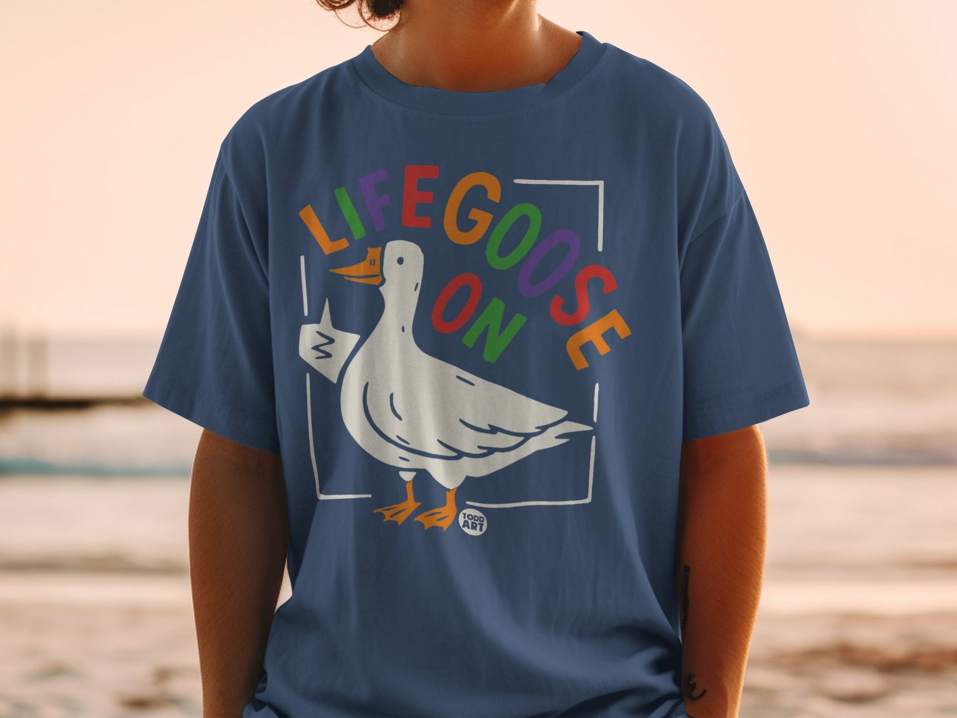 Life Goose On Colorful Graphic T-Shirt for Casual Wear
