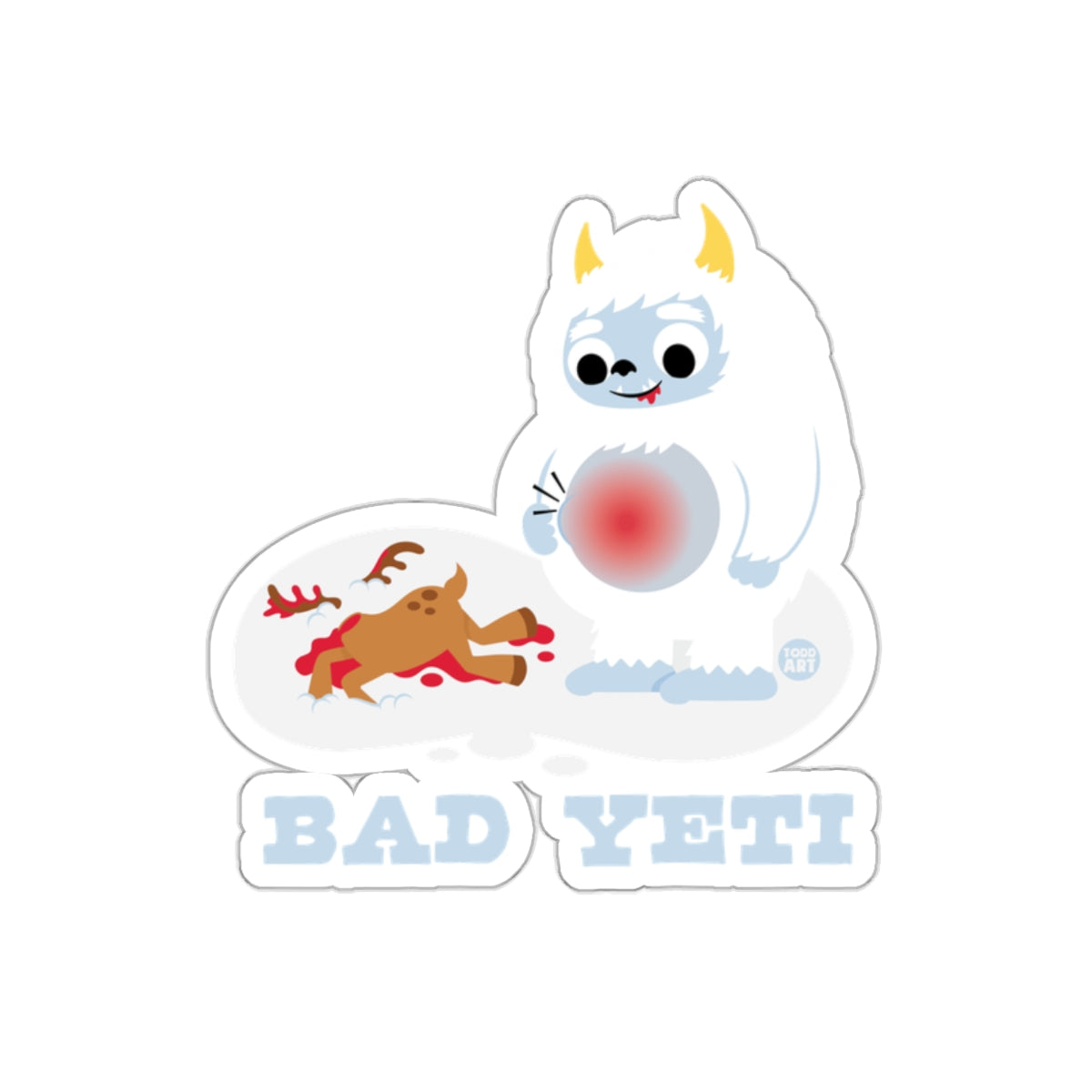 Bad Yeti Sticker with Cartoon Design