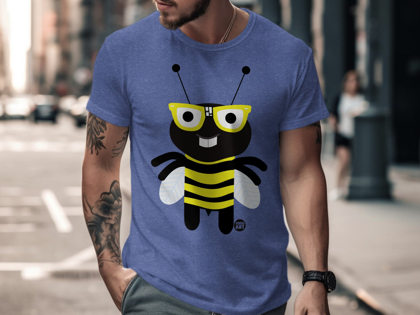 Cute Funny Bee Graphic T-shirt for Casual Wear