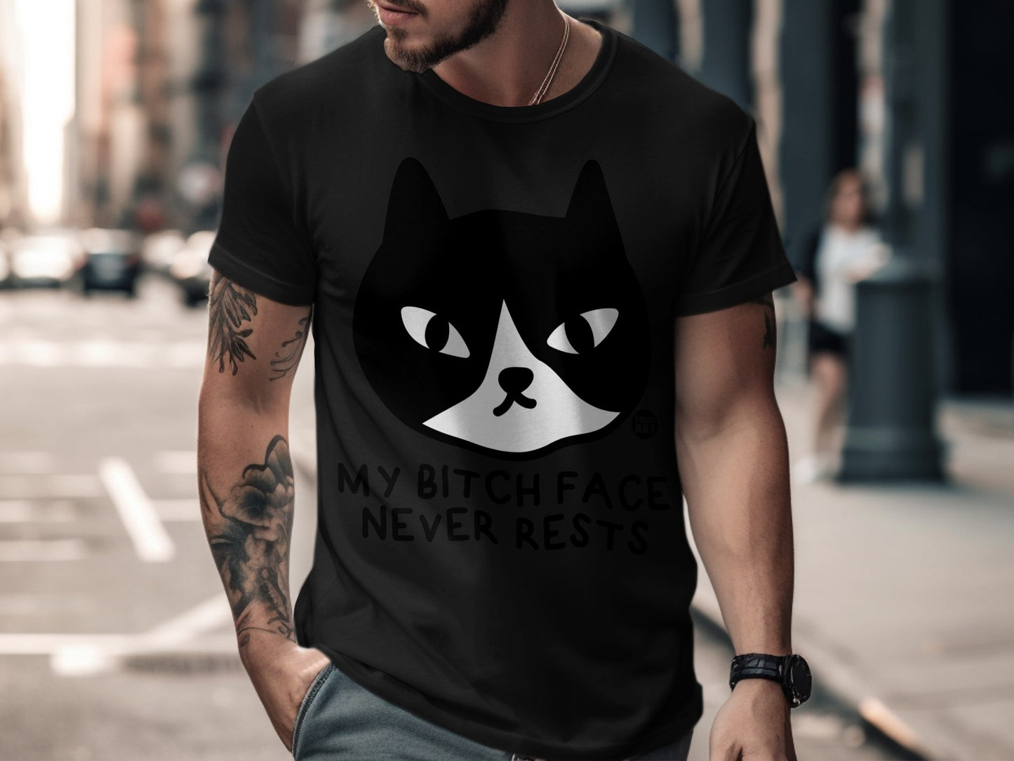 My Bitch Face Never Rests Cat Graphic T-shirt