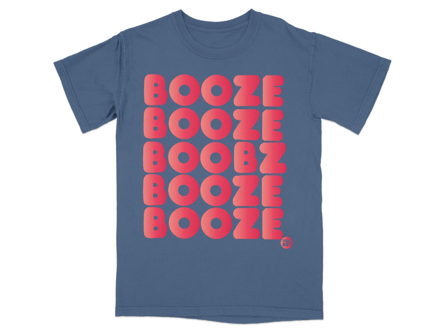 Booze Boobz Booze Graphic Tee Shirt Retro Design