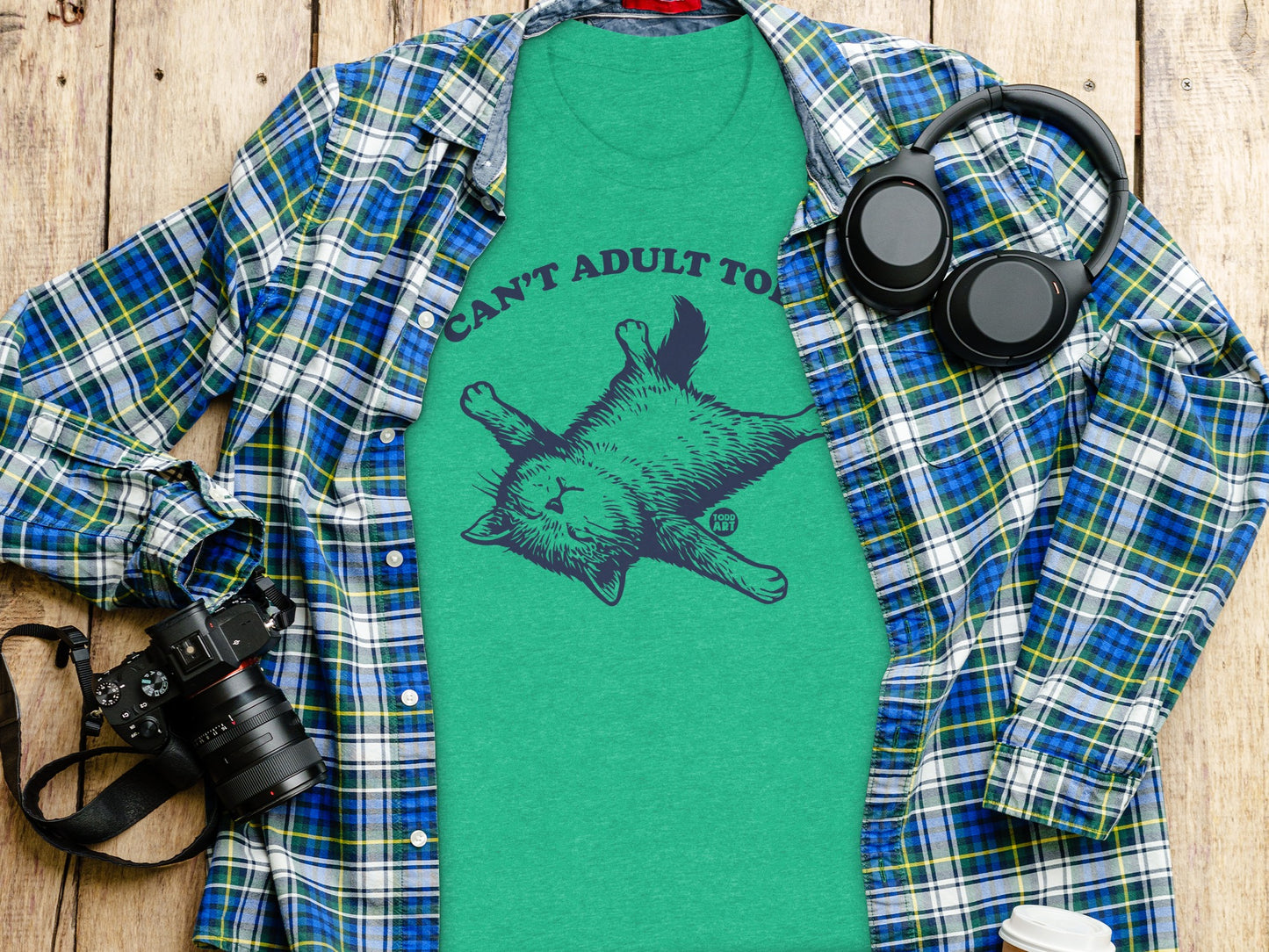 Can't Adult Today Cute Cat Graphic T-Shirt product