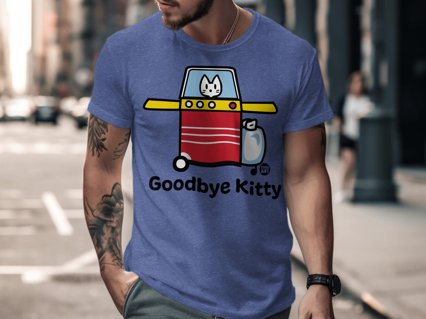 Goodbye Kitty Cute Graphic T-Shirt Fun Casual Wear