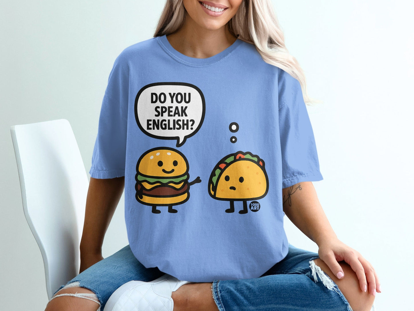 Do You Speak English Burger And Taco Graphic Tee