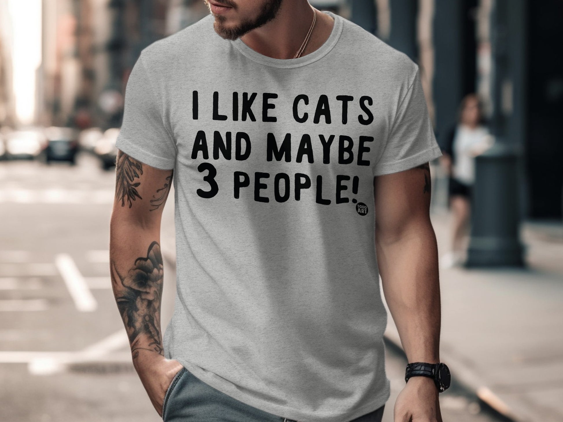I Like Cats And Maybe 3 People Short Sleeve T-shirt