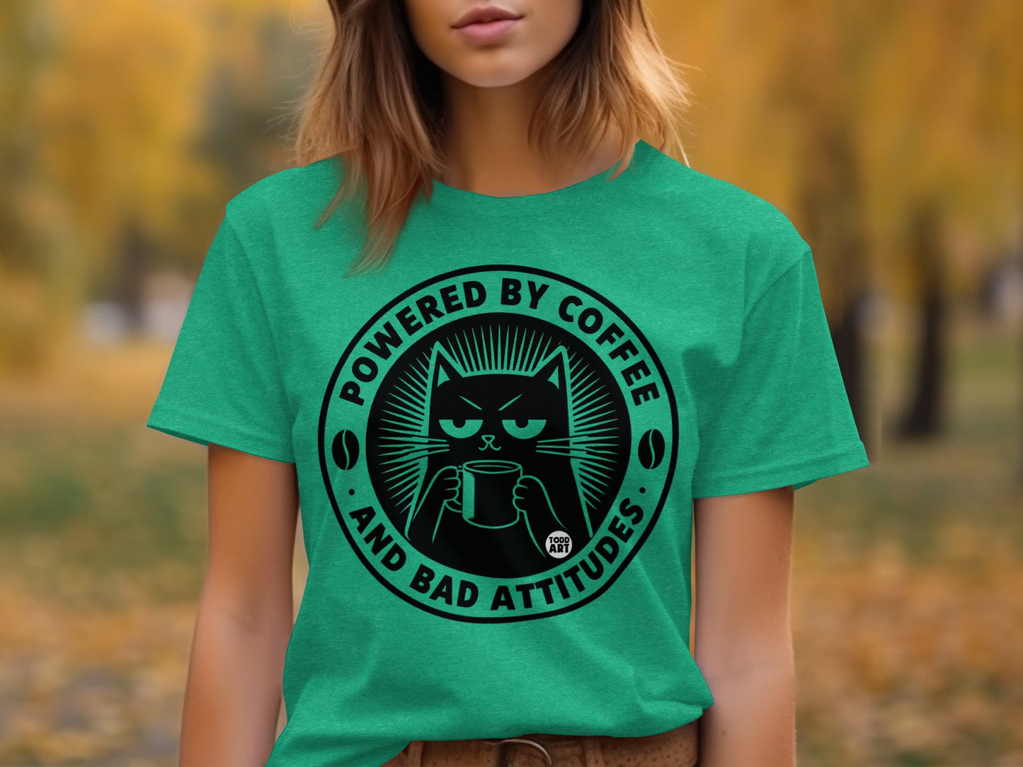 Powered by Coffee and Bad Attitudes T-Shirt