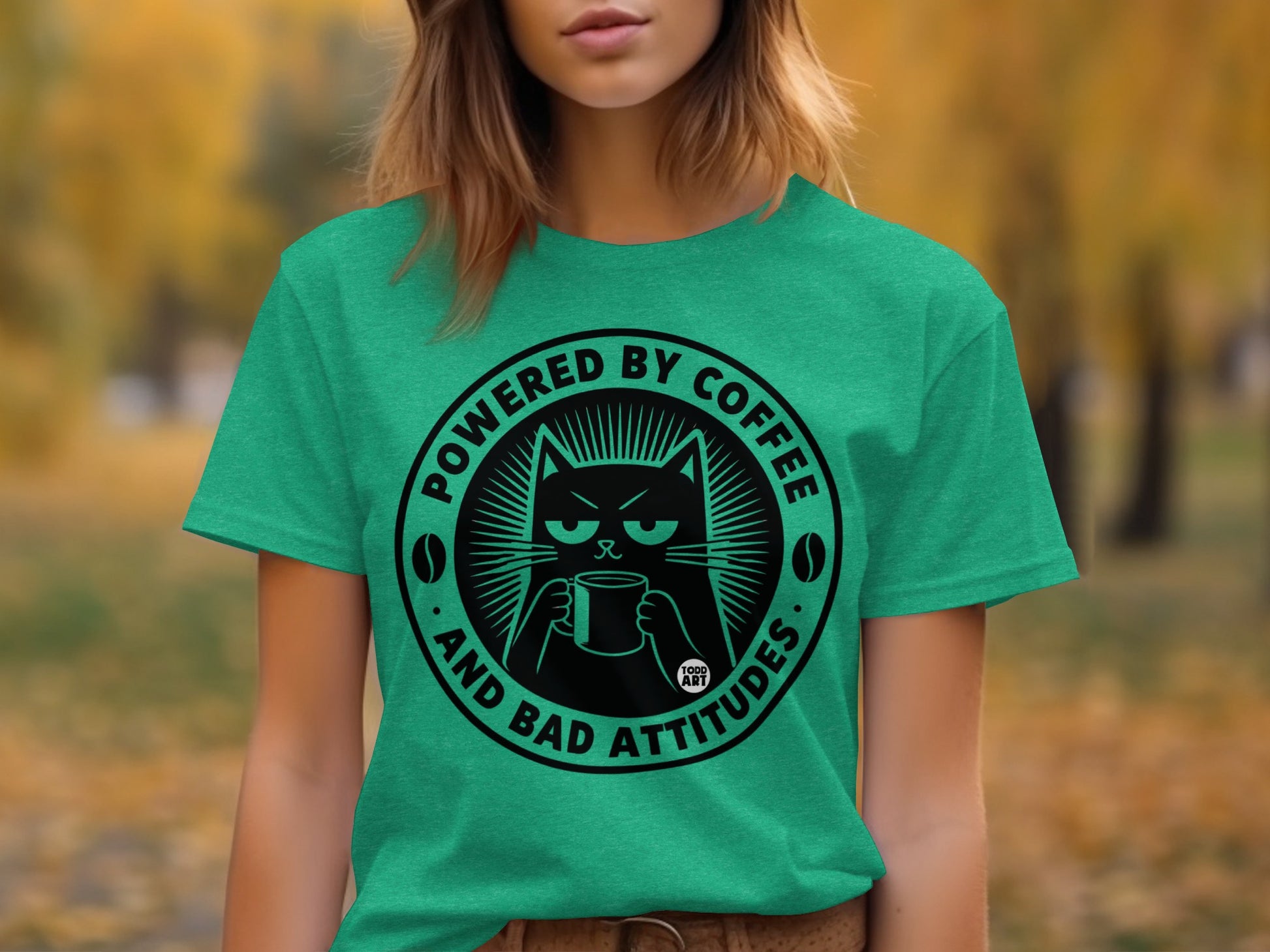 Powered by Coffee and Bad Attitudes T-Shirt