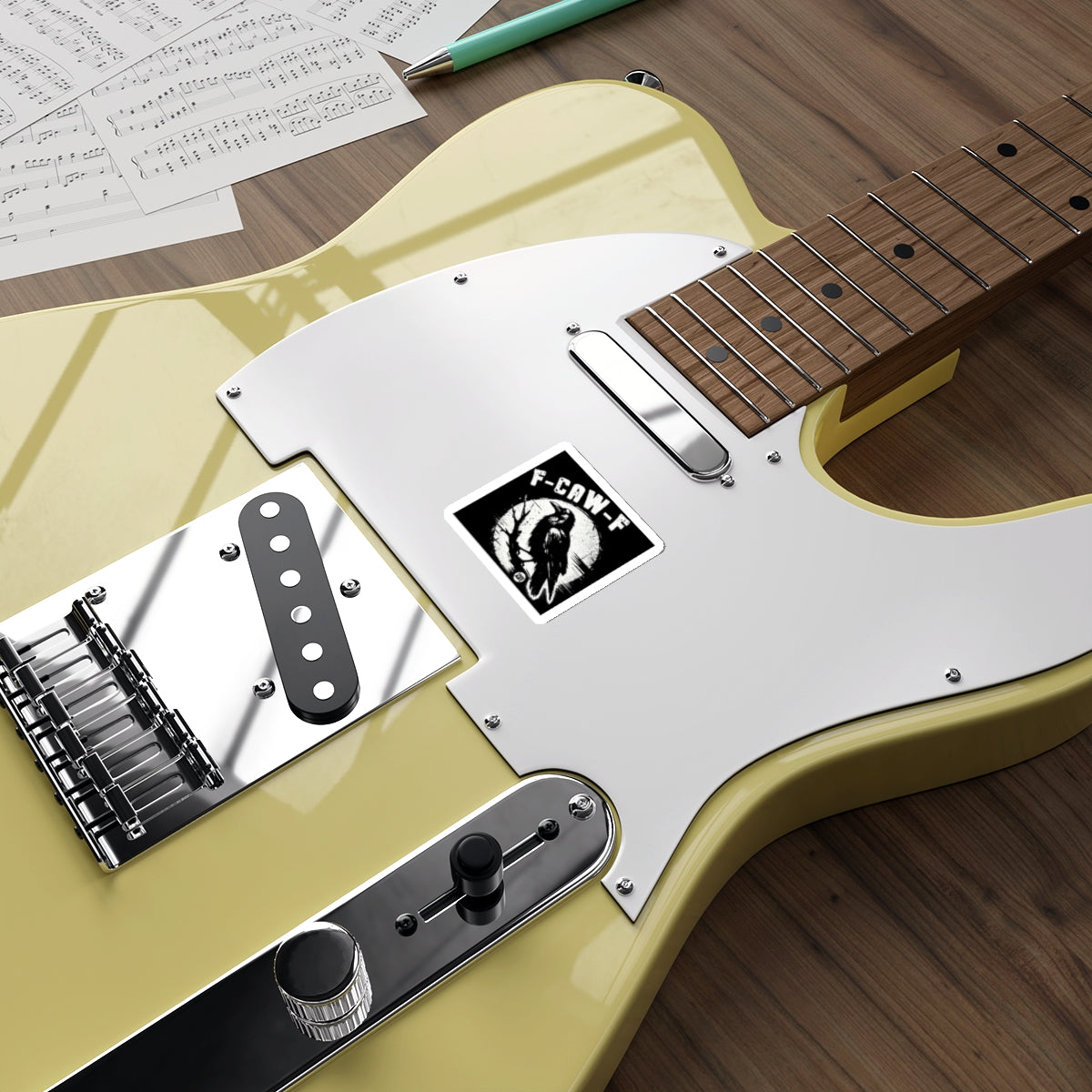 F-CAW-F Raven Design Decal Black White 