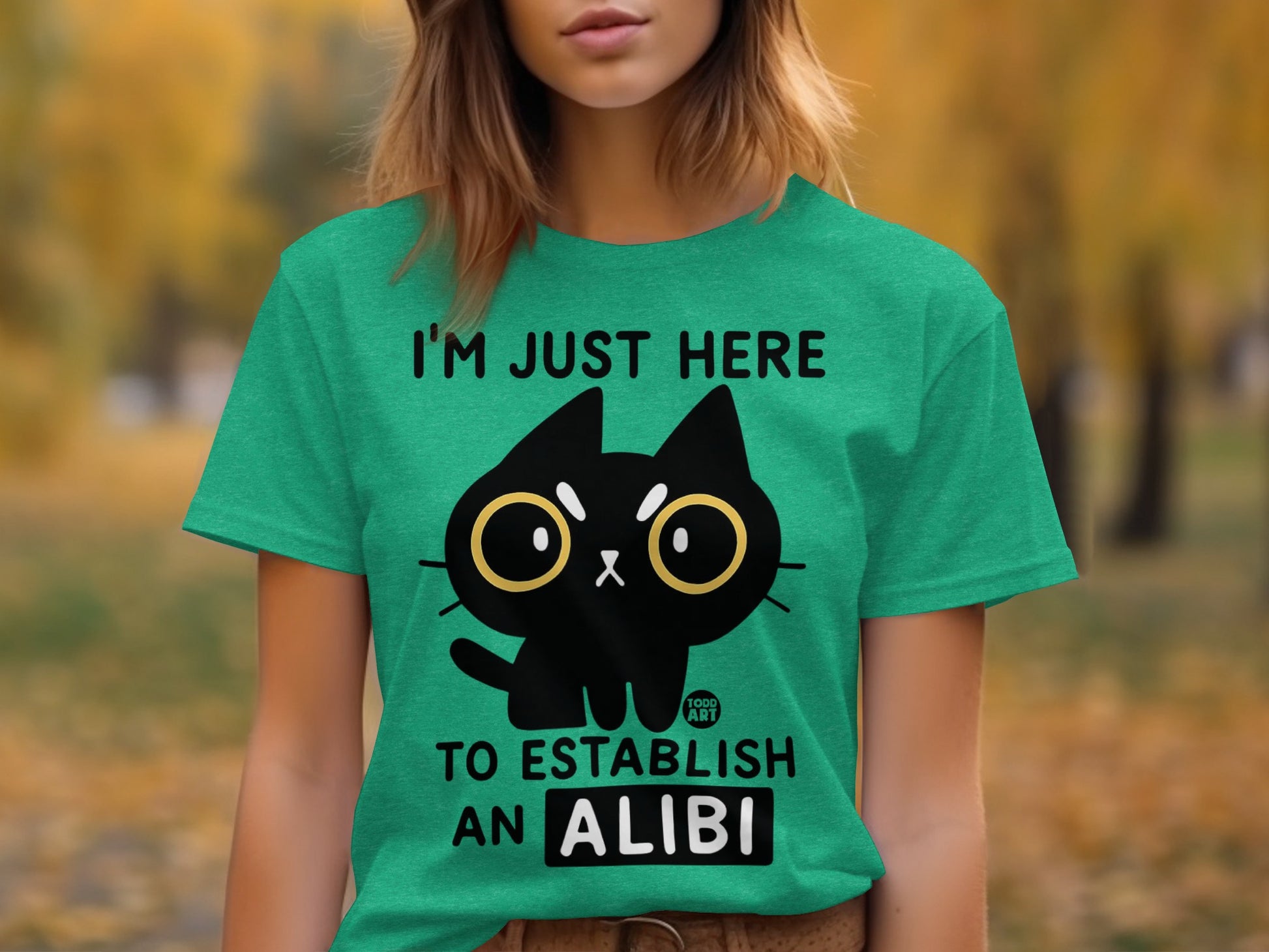 I'm Just Here To Establish An Alibi Cat Shirt