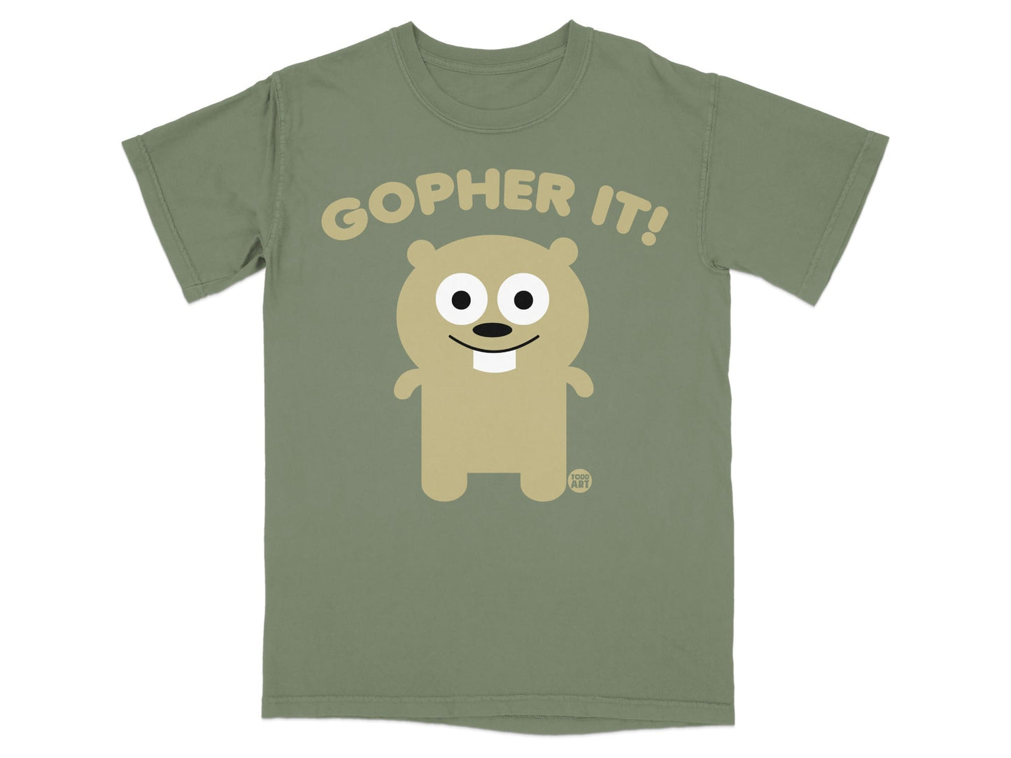 Gopher It Graphic Tee Funny Cartoon Character T-shirt