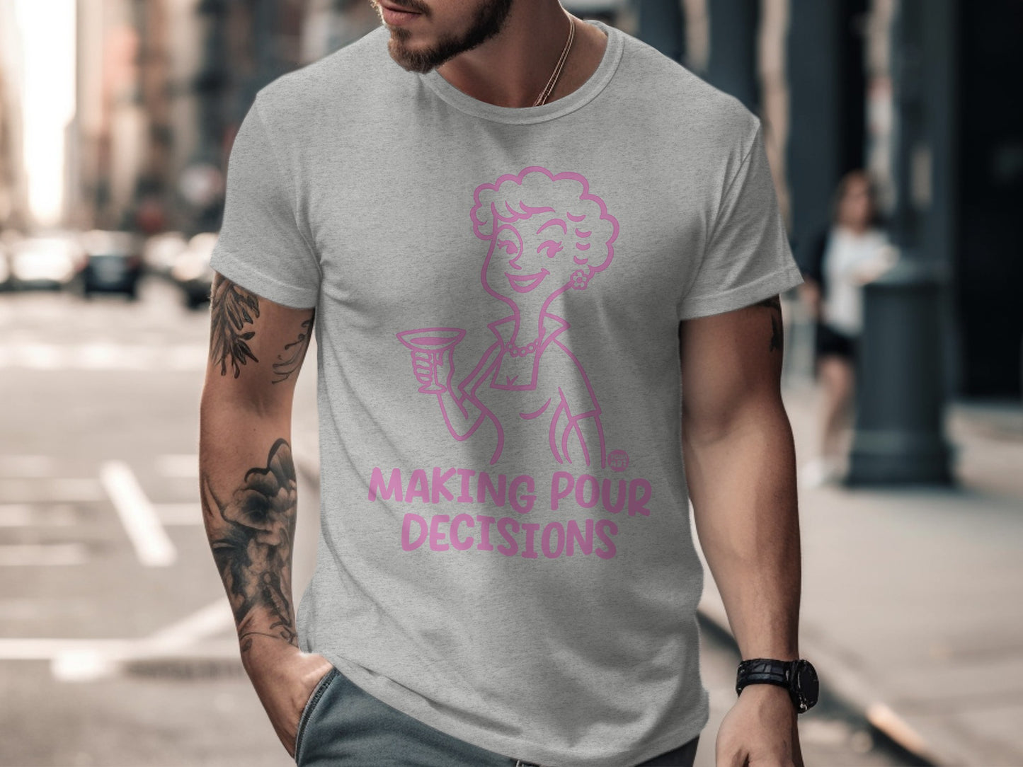 Making Pour Decisions Funny Graphic T-shirt Product
