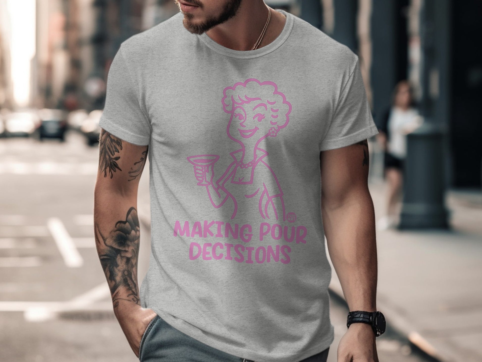 Making Pour Decisions Funny Graphic T-shirt Product